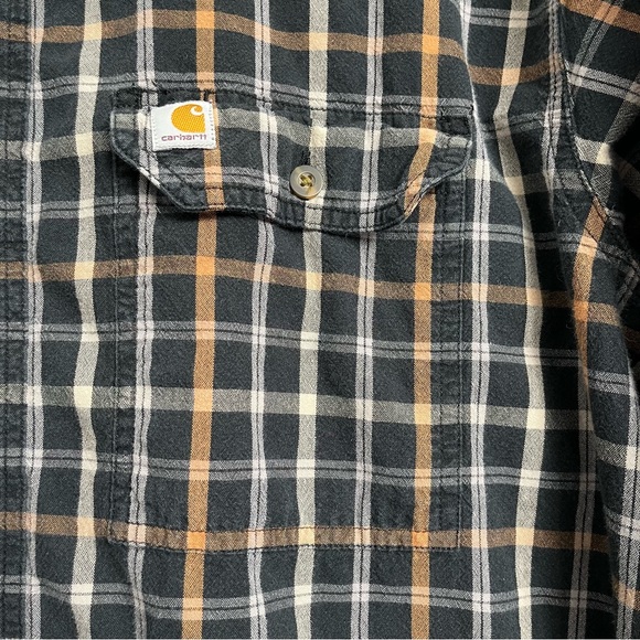 Men’s Carhartt Relaxed Fit Flannel Button Down Shirt Plaid Casual Long Sleeve 2X - Picture 5 of 5